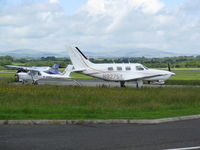 N9275Y @ EGFE - Resident Piper Malibu on the apron at Haverfordwest Airport - by Roger Winser