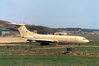 ZA142 @ EGQL - VC-10 K.2 of Brize Norton's 101 Squadron taxying to the active runway at RAF Leuchars in April 1990. - by Peter Nicholson