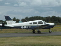 G-BUFH @ EGLK - VISITING CHEROKEE TAXYING PAST THE CAFE - by BIKE PILOT