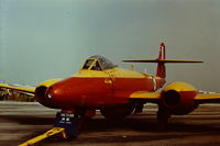 WA991 @ EGDY - Converted from a Meteor F.8 and used for pilotless sorties as a target from RAE Llanbedr, Wales. Seen at RNAS Yeovilton ? in the 1970's?. Coded F. - by Roger Winser