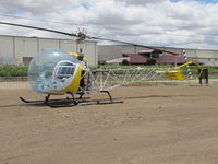 N7885S @ KKIC - Wilbur-Ellis 1967 Bell 47G-5 off of 1200 hour maintenance minus titles, tank and spray gear - by Steve Nation