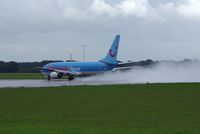 G-CDZH @ EGSH - Kicking up spray on a wet take off. - by Graham Reeve