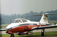 114175 @ RDG - CT-114 Tutor of the Canadian Armed Forces Snowbirds display team which performed at the 1976 Reading Airshow.  This aircraft was number 7 in the 1974 to 1976 display seasons. - by Peter Nicholson