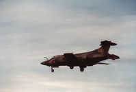 XX901 @ EGQS - Buccaneer S.2B of 208 Squadron with the air brake deployed landing at RAF Lossiemouth in September 1984. - by Peter Nicholson
