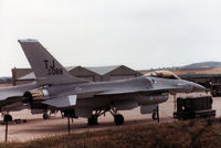 83-1068 @ EGQL - F-16A Falcon of 612th Tactical Fighter Squadron/401st Tactical Fighter Wing at Torrejon AB on the flight-line at the 1984 RAF Leuchars Airshow. - by Peter Nicholson