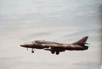 XL568 @ EGQS - Hunter T.7A of 12 Squadron on final approach to RAF Lossiemouth in the Summer of 1984. - by Peter Nicholson