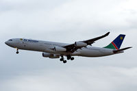 V5-NMF @ FRA - Air Namibia airbus A340-311 to approach on RWY25L inFRA/EDDF - by Janos Palvoelgyi