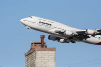 VH-OEH @ KLAX - Qantas Boeing 747-438, VH-OEH 25R departure KLAX. (bad shot-but just looks fake) - by Mark Kalfas