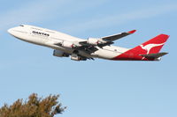 VH-OEH @ KLAX - Qantas Boeing 747-438, VH-OEH 25R departure KLAX. - by Mark Kalfas