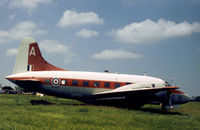 WJ909 @ EGSP - Varsity T.1 ex-6 Flying Training School at RAF Finningley seen at Sibson in May 1978. - by Peter Nicholson