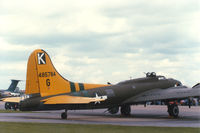 G-BEDF @ MHZ - B-17G Flying Fortress 44-85744 Sally B on display at the 1986 RAF Mildenhall Air Fete. - by Peter Nicholson