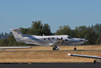N828VV @ KAUN - 2007 PC-12/47 rolling out from Auburn Airport, CA - by Steve Nation