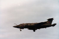 XV869 @ EGQS - Buccaneer S.2B of 12 Squadron on final approach to RAF Lossiemouth in the Summer of 1984. - by Peter Nicholson