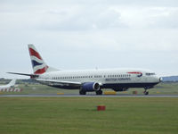 G-DOCE @ EDI - British airways B737-400 on runway 24 - by Mike stanners