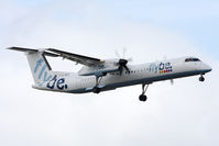G-JECL @ EGNT - Bombardier DHC-8-402 on finals to runway 07 at Newcastle Airport in August 2010. - by Malcolm Clarke