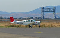 N8300V @ KAPC - Japan Airlines 1992 Beech A36 (now in new colors) taxiing by Napa River RR bridge - by Steve Nation