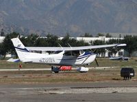 N2019V @ POC - Eastbound taxiway Sierra heading for runway 26L - by Helicopterfriend