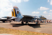 48 @ EGVA - Ukranian Air Force Su-27 Flanker B on display at the 1997 Intnl Air Tattoo at RAF Fairford. - by Peter Nicholson