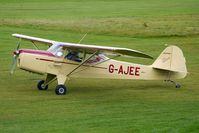 G-AJEE @ EGCB - 1946 Auster Aircraft Ltd AUSTER 5J1, c/n: 2309 taxies out from its Barton base - by Terry Fletcher