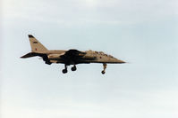 XX832 @ EGQS - Jaguar T.2A, callsign Wombat 1, of 16[Reserve] Squadron landing at RAF Lossiemouth in the Summer of 1995. - by Peter Nicholson