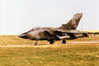ZA598 @ EGQS - Tornado GR.1B, callsign Saxon 1, of 617 Squadron taxying to the active runway at RAF Lossiemouth in the Summer of 1995. - by Peter Nicholson
