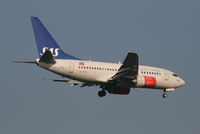 LN-RRZ @ EBBR - Flight SK4743 is descending to RWY 02 - by Daniel Vanderauwera