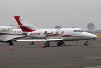 N272DN @ KAPC - American Equity Investment Properties (W Des Moines, IA) 1978 Falcon 10 taxis across crowded Napa bizjet ramp - by Steve Nation