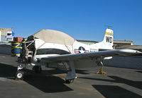 N5015L @ KCMA - T-28A painted in gull gray NAVY colors USS Lexington WD/21 (painted as NX5015L) at Camarillo Airport (CA) home base on sunny, balmy January day - check out experimental engine :-) - by Steve Nation