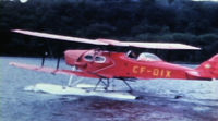 CF-DIX - CF-DIX on pontoons, owned by Muskoka Air Trails based in Hunstville, Ontario. Photo taken at Cedar Grove, a rustic resort on Peninsula Lake, 12 miles from Huntsville, in August 1947. This is a freeze-frame from a digitized 8mm. movie. - by Tom Moffatt