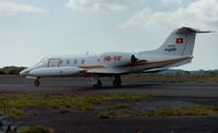 HB-VIF @ EGFH - Air-Glaciers Learjet 36A at the airport summer 2001 - by Roger Winser
