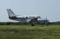 N46BM @ EGFH - Beech King Air taxying for take-off on Runway 22 - by Roger Winser