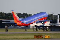 N350SW @ ORF - Southwest Airlines N350SW (FLT SWA186) departing RWY 23 en route to Baltimore/Washington Int'l (KBWI) with the Norfolk VOR in the background. - by Dean Heald