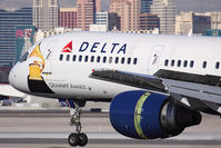 N6715C @ LAS - Nose shot of Delta Air Lines N6715C Grammy Awards as she lands on RWY 25L. - by Dean Heald