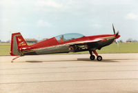 JY-RNA @ MHZ - Extra 300 of the Jordanian Falcons - the Royal Jordanian Air Force display team - taxying to the active runway at the 1996 RAF Mildenhall Air Fete. - by Peter Nicholson