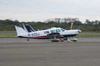 G-AZDJ @ EGFH - Visiting Piper Cherokee Six on the apron - by Roger Winser