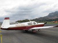 N231RX @ SZP - 1980 Mooney M20K TSE Turbo Special Edition, Continental TSIO-360-GB 6 cylinder turbocharged with Rajay fixed wastegate turbocharger, 75 gallons, 4 place - by Doug Robertson