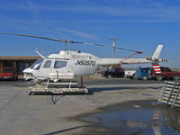 N9287U @ 5CA7 - American West Aviation Bell OH-58A (ex 71-20428) in all white scheme rigged for spraying @ AWA airstrip NE of Five Points, CA - by Steve Nation