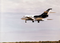 G-FRAS @ EGQS - FRA Falcon 20, callsign Broadway 87, landing on Runway 05 at RAF Lossiemouth after a mission during the 1998 Joint Maritime Course. - by Peter Nicholson