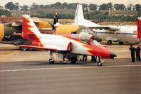 E25-27 @ EGVA - CASA 101EB Aviojet of Team Aguila of the Spanish Air Force on the flight-line at the 1993 Intnl Air Tattoo at RAF Fairford. - by Peter Nicholson