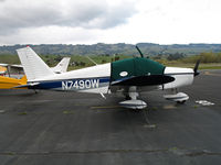 N7490W @ O69 - 1963 piper PA-28-180 with cockpit cover @ Petaluma, CA - by Steve Nation