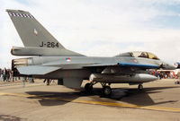 J-264 @ EGVA - F-16B Falcon, callsign Hawk, of 322 Squadron Royal Netherlands Air Force at Leeuwarden on display at the 1993 Intnl Air Tattoo at RAF Fairford. - by Peter Nicholson