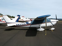 N9221X @ KPVF - Locally-based 1961 Cessna 182E with cockpit cover @ Placerville, CA - by Steve Nation