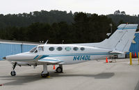 N414DL @ KMRY - 1972 Cessna 414 with for sale sign @ Monterey Penisula Airport, CA - by Steve Nation