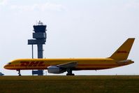 D-ALEC @ EDDP - Early bird taxiing up to motorway bridge transferring itself to DHL-hub. - by Holger Zengler