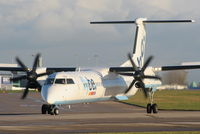 G-ECOH @ EGCC - flybe Dash 8 lining up on RW23L - by Chris Hall