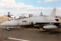 MM55058 @ MHZ - MB.339A, callsign India 4550, of 61 Stormo Italian Air Force based at Lecce on display at the 1997 RAF Mildenhall Air Fete. - by Peter Nicholson