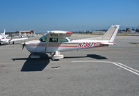 N73671 @ KSQL - 1976 Cessna 172N taxis to visitors ramp @ San Carlos, CA - by Steve Nation