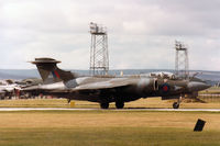 XV863 @ EGQS - Buccaneer S.2B of 208 Squadron awaiting clearance to join Runway 23 at RAF Lossiemouth in September 1990. - by Peter Nicholson