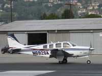 N692SA @ SZP - Raytheon Beech B36TC TURBO BONANZA, Continental TSIO-520-UB 300 Hp continuous, holding short Rwy 22 - by Doug Robertson