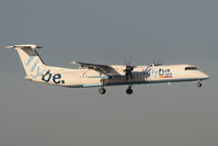 G-JECO @ EGCC - flybe Dash-8 on short finals for RW05L - by Chris Hall